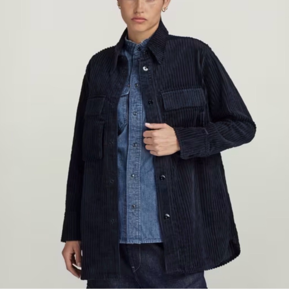 Zara Women's Blue Corduroy Flannel NWT Small